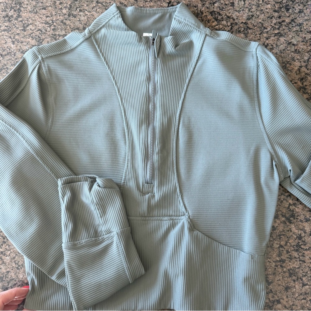 90 Degree By Reflex Light Green Ribbed Pullover